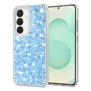 Калъф за Samsung Galaxy S25 Plus - Techsuit - Sparkly Glitter - Син