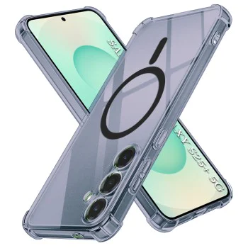 Калъф за Samsung Galaxy S25 Plus - Techsuit - Удароустойчив Clear Silicone MagSafe - Опушено Черен