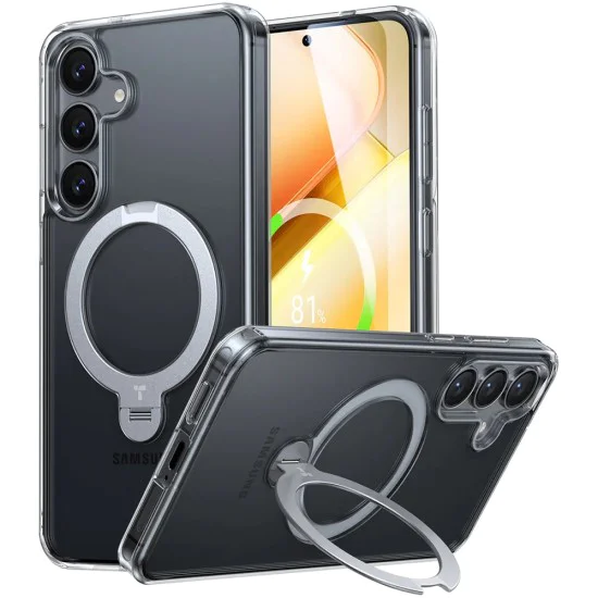 Калъф за Samsung Galaxy S25 Plus - Torras Ostand Spin Series - Clear