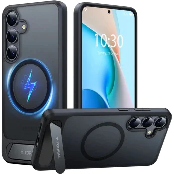 Калъф за Samsung Galaxy S25 Plus - Torras Pstand - Черен