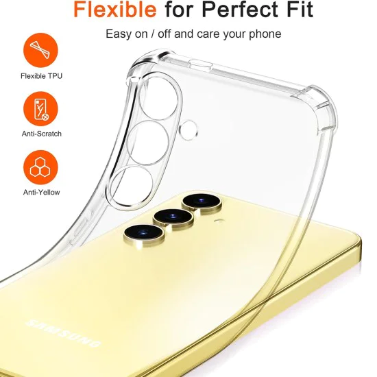 Калъф за Samsung Galaxy S25 Plus - Удароустойчив Clear Clear Silicone - Clear