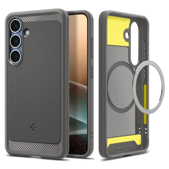 Калъф за Samsung Galaxy S25 - Spigen - Rugged Armor MagSafe - Marble Grey