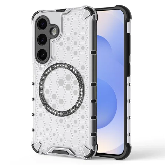 Калъф за Samsung Galaxy S25 - Techsuit - HoneyComb Shield MagSafe - Бял