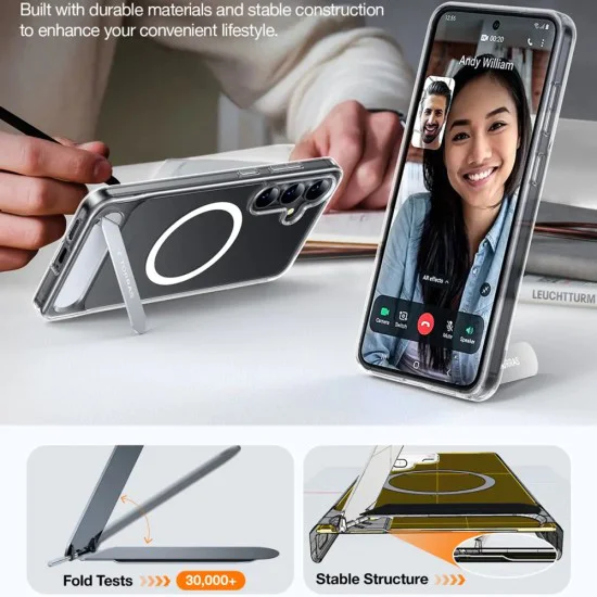 Калъф за Samsung Galaxy S25 - Torras Pstand - Clear