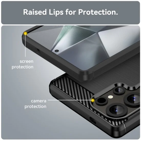 Калъф за Samsung Galaxy S25 Ultra - Carbon Silicone - Blue