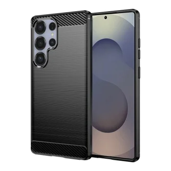 Калъф за Samsung Galaxy S25 Ultra - Carbon Silicone - Черен
