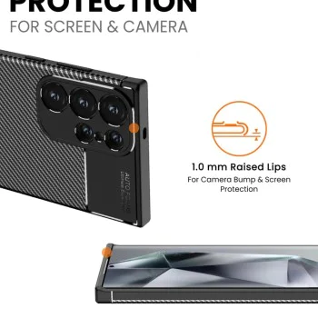Калъф за Samsung Galaxy S25 Ultra - CarbonFiber - Черен
