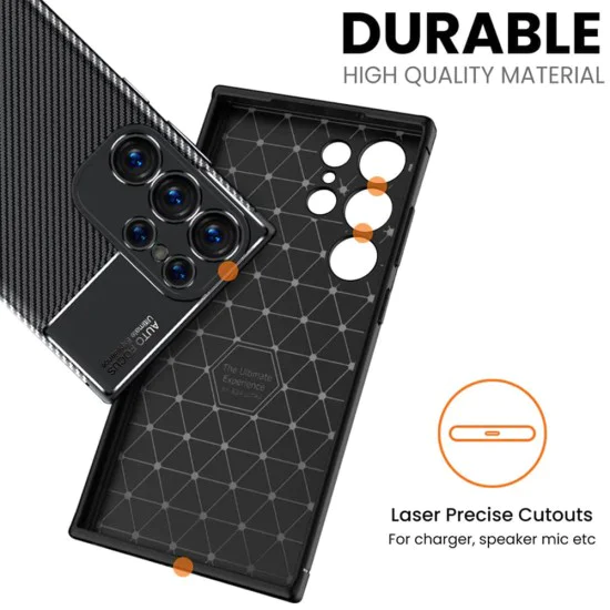 Калъф за Samsung Galaxy S25 Ultra - CarbonFiber - Черен