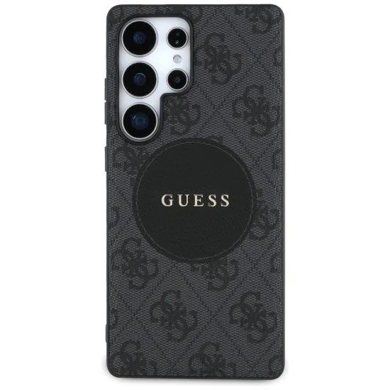 Калъф за Samsung Galaxy S25 Ultra - Guess - 4G Circle Classic Logo MagSafe (GUHMS25LP4PGRSGK) - Черен