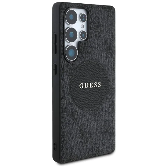 Калъф за Samsung Galaxy S25 Ultra - Guess - 4G Circle Classic Logo MagSafe (GUHMS25LP4PGRSGK) - Черен