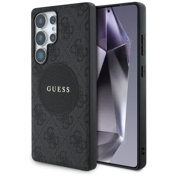 Калъф за Samsung Galaxy S25 Ultra - Guess - 4G Circle Classic Logo MagSafe (GUHMS25LP4PGRSGK) - Черен