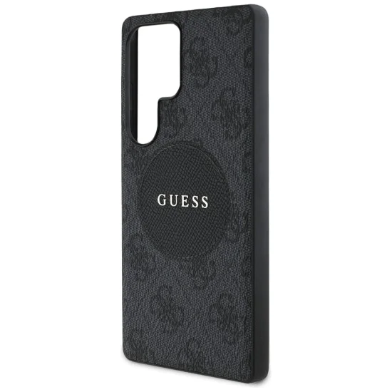 Калъф за Samsung Galaxy S25 Ultra - Guess - 4G Circle Classic Logo MagSafe (GUHMS25LP4PGRSGK) - Черен