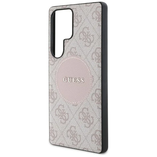 Калъф за Samsung Galaxy S25 Ultra - Guess - 4G Circle Classic Logo MagSafe (GUHMS25LP4PGRSGP) - Розов