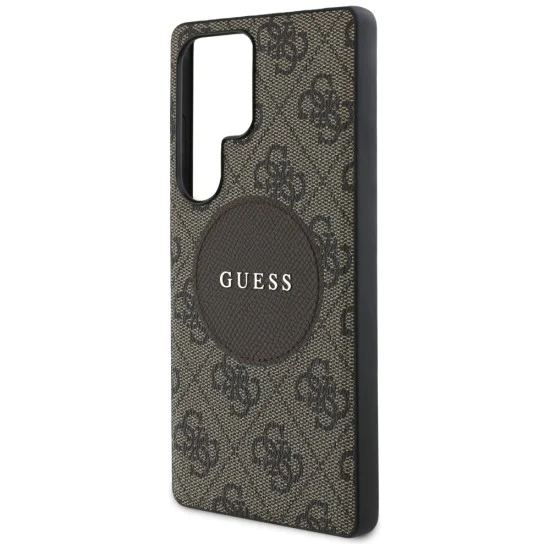 Калъф за Samsung Galaxy S25 Ultra - Guess - 4G Circle Classic Logo MagSafe (GUHMS25LP4PGRSGW) - Кафяв