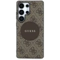 Калъф за Samsung Galaxy S25 Ultra - Guess - 4G Circle Classic Logo MagSafe (GUHMS25LP4PGRSGW) - Кафяв