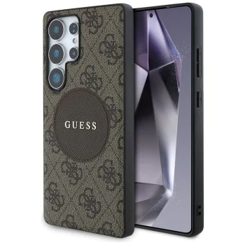 Калъф за Samsung Galaxy S25 Ultra - Guess - 4G Circle Classic Logo MagSafe (GUHMS25LP4PGRSGW) - Кафяв