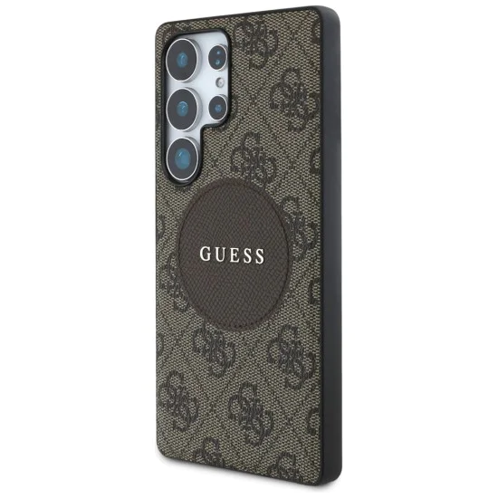 Калъф за Samsung Galaxy S25 Ultra - Guess - 4G Circle Classic Logo MagSafe (GUHMS25LP4PGRSGW) - Кафяв