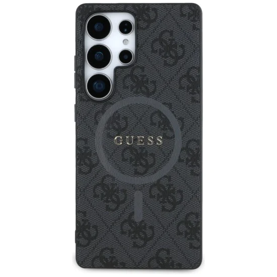 Калъф за Samsung Galaxy S25 Ultra - Guess - 4G Ring Classic Logo MagSafe (GUHMS25LG4GFRK) - Черен