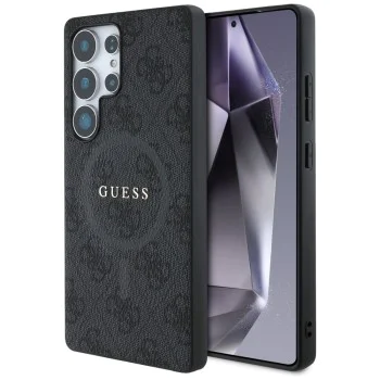 Калъф за Samsung Galaxy S25 Ultra - Guess - 4G Ring Classic Logo MagSafe (GUHMS25LG4GFRK) - Черен