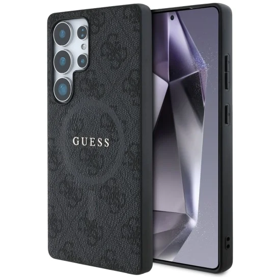 Калъф за Samsung Galaxy S25 Ultra - Guess - 4G Ring Classic Logo MagSafe (GUHMS25LG4GFRK) - Черен
