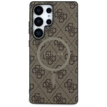 Калъф за Samsung Galaxy S25 Ultra - Guess - 4G Ring Classic Logo MagSafe (GUHMS25LG4GFRW) - Кафяв