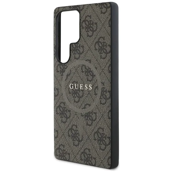 Калъф за Samsung Galaxy S25 Ultra - Guess - 4G Ring Classic Logo MagSafe (GUHMS25LG4GFRW) - Кафяв