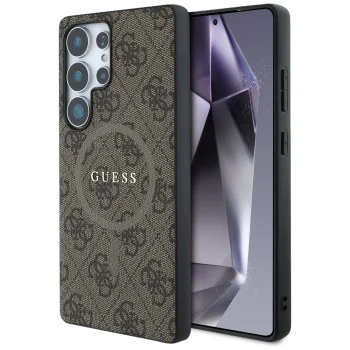 Калъф за Samsung Galaxy S25 Ultra - Guess - 4G Ring Classic Logo MagSafe (GUHMS25LG4GFRW) - Кафяв