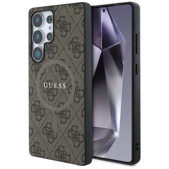 Калъф за Samsung Galaxy S25 Ultra - Guess - 4G Ring Classic Logo MagSafe (GUHMS25LG4GFRW) - Кафяв