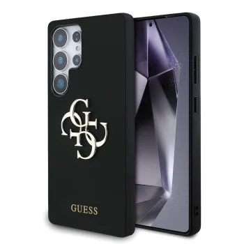 Калъф за Samsung Galaxy S25 Ultra - Guess - Силиконов 4G Big Metal Logo (GUHCS25LS4SMDK) - Черен