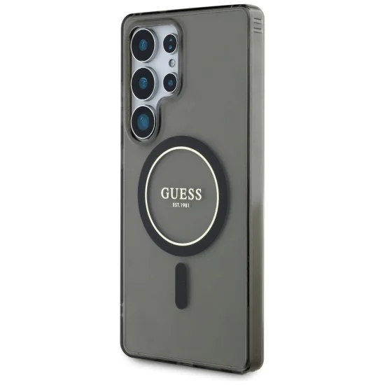 Калъф за Samsung Galaxy S25 Ultra - Guess - IML Glitter Circle MagSafe (GUHMS25LHFGEREK) - Черен