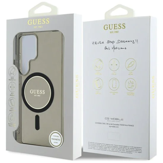 Калъф за Samsung Galaxy S25 Ultra - Guess - IML Glitter Circle MagSafe (GUHMS25LHFGEREK) - Черен