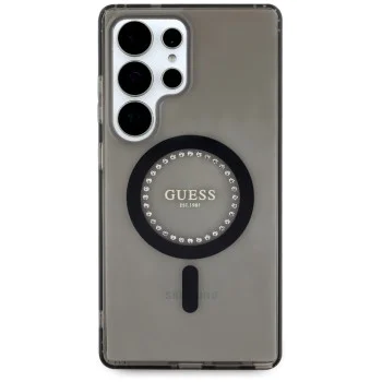 Калъф за Samsung Galaxy S25 Ultra - Guess - IML Rhinestones MagSafe (GUHMS25LPFTDTEK) - Черен