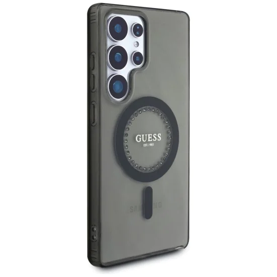 Калъф за Samsung Galaxy S25 Ultra - Guess - IML Rhinestones MagSafe (GUHMS25LPFTDTEK) - Черен