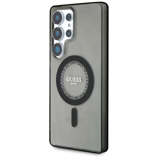 Калъф за Samsung Galaxy S25 Ultra - Guess - IML Rhinestones MagSafe (GUHMS25LPFTDTEK) - Черен