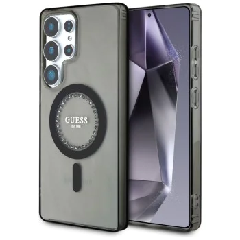 Калъф за Samsung Galaxy S25 Ultra - Guess - IML Rhinestones MagSafe (GUHMS25LPFTDTEK) - Черен