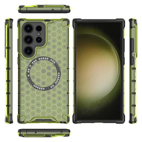 Калъф за Samsung Galaxy S25 Ultra - HoneyComb Shield MagSafe - Зелен