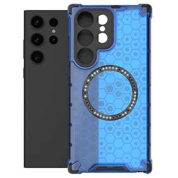 Калъф за Samsung Galaxy S25 Ultra - HoneyComb Shield MagSafe - син