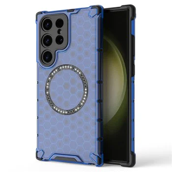 Калъф за Samsung Galaxy S25 Ultra - HoneyComb Shield MagSafe - син