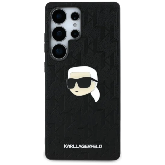 Калъф за Samsung Galaxy S25 Ultra - Karl Lagerfeld - Hardcase Monogram Leather (KLHCS25LPGKLKIPK) - Karl Head Pin