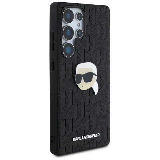 Калъф за Samsung Galaxy S25 Ultra - Karl Lagerfeld - Hardcase Monogram Leather (KLHCS25LPGKLKIPK) - Karl Head Pin