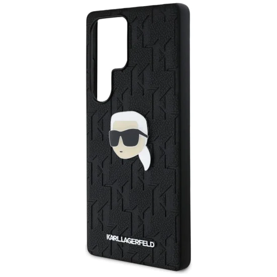 Калъф за Samsung Galaxy S25 Ultra - Karl Lagerfeld - Hardcase Monogram Leather (KLHCS25LPGKLKIPK) - Karl Head Pin