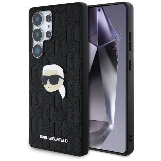 Калъф за Samsung Galaxy S25 Ultra - Karl Lagerfeld - Hardcase Monogram Leather (KLHCS25LPGKLKIPK) - Karl Head Pin