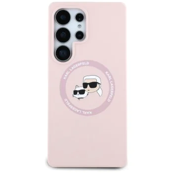 Калъф за Samsung Galaxy S25 Ultra - Karl Lagerfeld - Silicone Double Heads (KLHMS25LSKCHTCP) - Розов