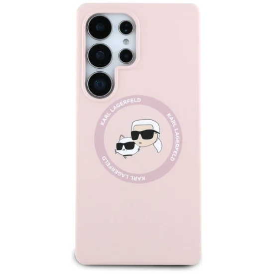 Калъф за Samsung Galaxy S25 Ultra - Karl Lagerfeld - Silicone Double Heads (KLHMS25LSKCHTCP) - Розов