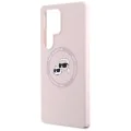 Калъф за Samsung Galaxy S25 Ultra - Karl Lagerfeld - Silicone Double Heads (KLHMS25LSKCHTCP) - Розов