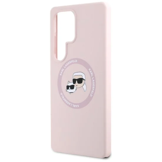 Калъф за Samsung Galaxy S25 Ultra - Karl Lagerfeld - Silicone Double Heads (KLHMS25LSKCHTCP) - Розов