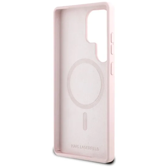 Калъф за Samsung Galaxy S25 Ultra - Karl Lagerfeld - Silicone Double Heads (KLHMS25LSKCHTCP) - Розов