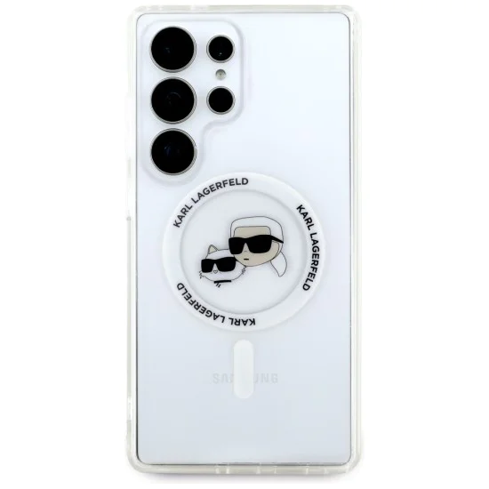 Калъф за Samsung Galaxy S25 Ultra - Karl Lagerfeld - IML MagSafe (KLHMS25LHLSKCH) - Metal Karl&Choupette Head