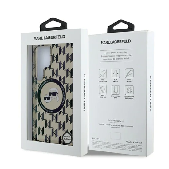 Калъф за Samsung Galaxy S25 Ultra - Karl Lagerfeld - IML Monogram MagSafe (KLHMS25LHMCKMHK) - Karl&Choupette Head