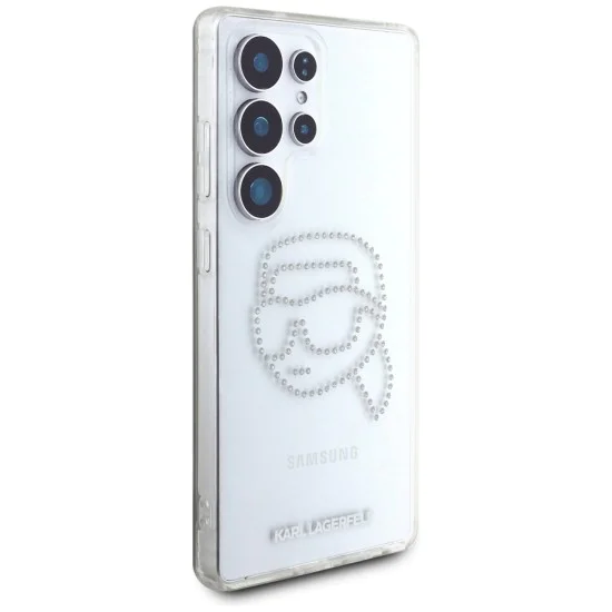 Калъф за Samsung Galaxy S25 Ultra - Karl Lagerfeld - IML Rhinestones (KLHCS25LHKHDCELT) - Transparent Karl Head